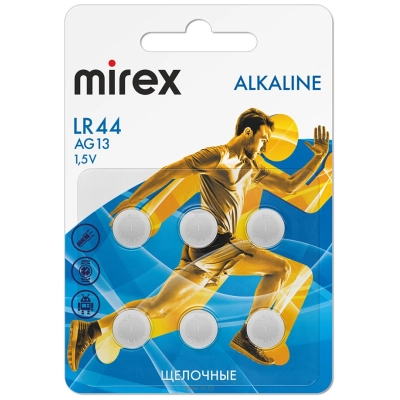 Mirex LR44 (AG13) 6 sht. (23702-LR44-E6)