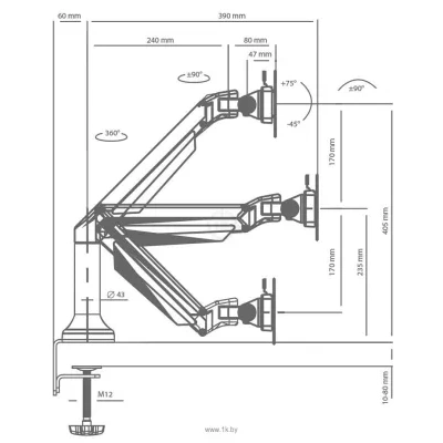 ABC Mount K4 (serebristyiy)